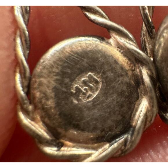 Antique vintage 800 silver Butterscotch egg yolk amber hook drop dangle earrings - Picture 9 of 10